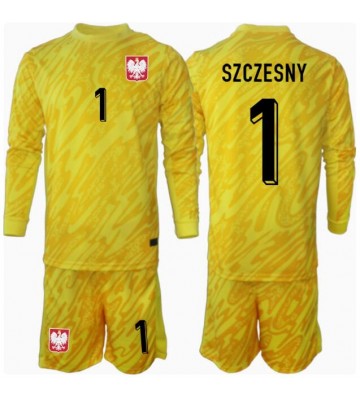 Polen Wojciech Szczesny #1 Målvakt Hemmatröja Barn EM 2024 Långärmad (+ Korta byxor)